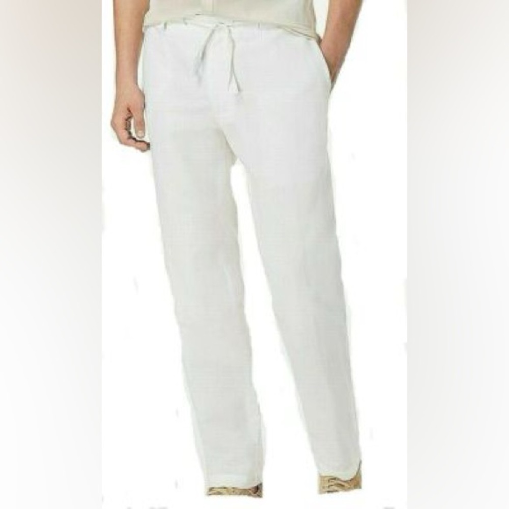 NWT inc men’s white linen blend pants sz 40